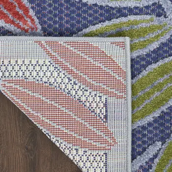 4' X 6' Orange Green And Blue Indoor Outdoor Area Rug