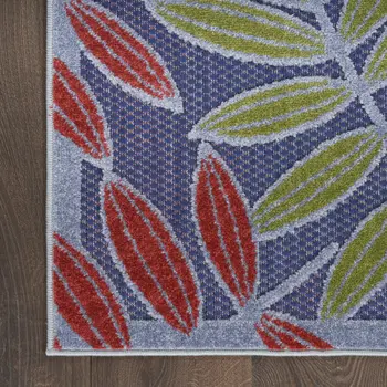 4' X 6' Orange Green And Blue Indoor Outdoor Area Rug