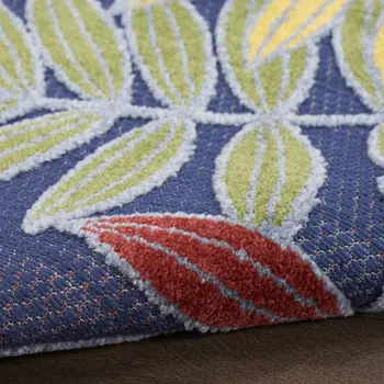 6' X 9' Orange Green And Blue Indoor Outdoor Area Rug