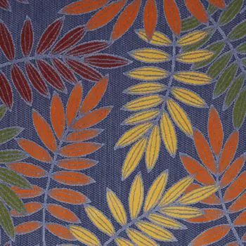 5' X 7' Orange Green And Blue Indoor Outdoor Area Rug