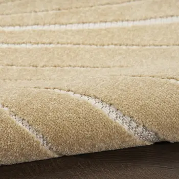 6' X 9' Ivory Orange And Blue Indoor Outdoor Area Rug