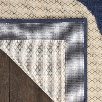 3' X 4' Ivory Orange and Blue Floral Indoor Outdoor Area Rug