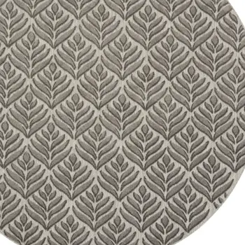 8' Charcoal Round Floral Indoor Outdoor Area Rug