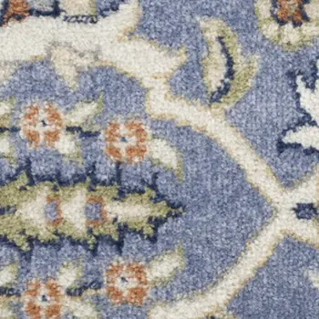 9' X 12' Green and Ivory Floral Power Loom Area Rug