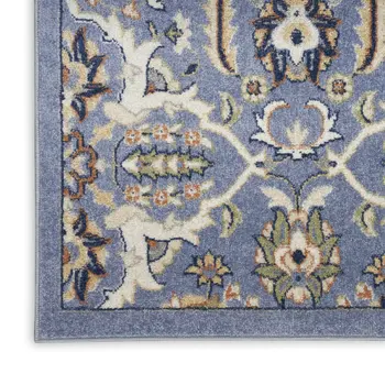 6' X 9' Green and Ivory Floral Power Loom Area Rug