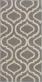 2' X 4' Gray Moroccan Power Loom Area Rug