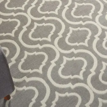 6' X 9' Gray Moroccan Power Loom Area Rug