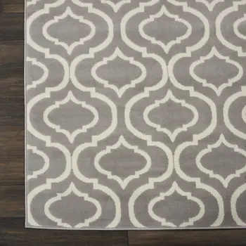 8' X 10' Gray Moroccan Power Loom Area Rug