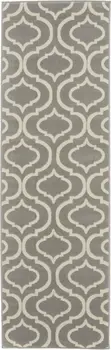7' Gray Moroccan Power Loom Runner Rug