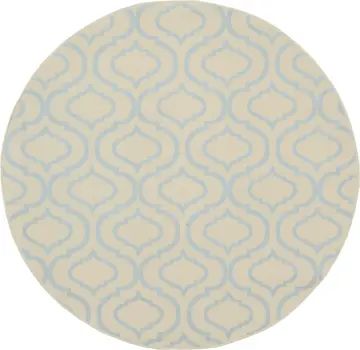 5' Gray Round Moroccan Power Loom Area Rug