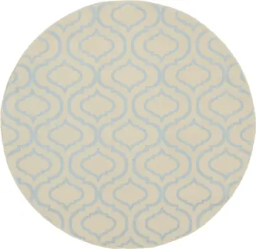 5' Gray Round Moroccan Power Loom Area Rug