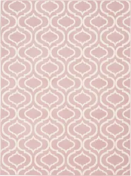 6' X 9' Pink and Ivory Moroccan Power Loom Area Rug