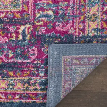 12' X 18' Blue Moroccan Power Loom Distressed Area Rug