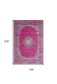 12' X 18' Blue Moroccan Power Loom Distressed Area Rug