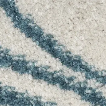 10' Ivory And Blue Floral Runner Rug