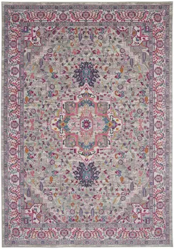 9' X 12' Gray Floral Power Loom Area Rug