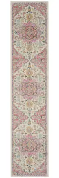 10' Pink and Ivory Oriental Power Loom Runner Rug