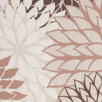 20" Brown Beige and Ivory Floral Indoor Outdoor Throw Pillow