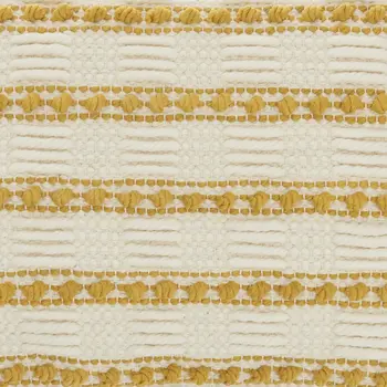12" X 20" Yellow and Ivory Striped Cotton Blend Throw Pillow With Texture