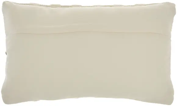12" X 20" Sage and Ivory Striped Cotton Blend Throw Pillow With Texture