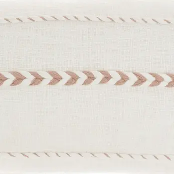 12" X 30" Pink and White Striped Cotton Lumbar Throw Pillow With Tassels