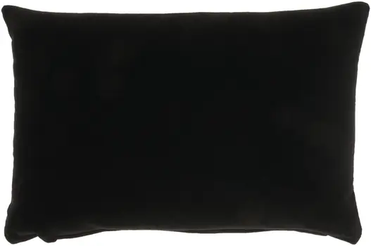 14" X 20" Black Velvet Lumbar Throw Pillow