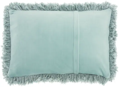 14" X 20" Celadon Shag Lumbar Throw Pillow