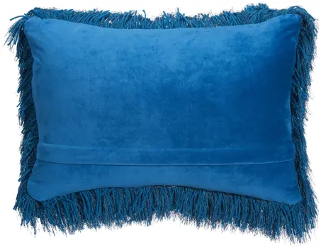 14" X 20" Blue Shag Throw Pillow
