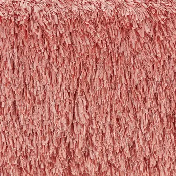 14" X 24" Coral Shag Lumbar Throw Pillow
