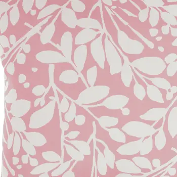 20" Pink and White Botanical And Geometric Indoor Outdoor Throw Pillow