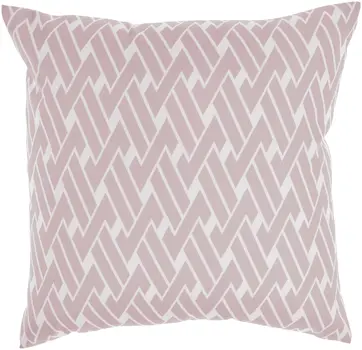 20" Pink and White Botanical Indoor Outdoor Throw Pillow