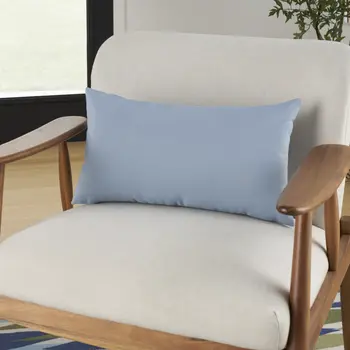 12" X 21" Light Blue Indoor Outdoor Throw Pillow