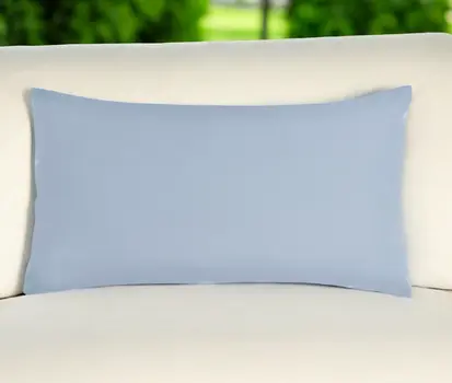 12" X 21" Light Blue Indoor Outdoor Throw Pillow