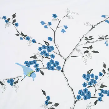 Blue and White King 100% Cotton 200 Thread Count Washable Duvet Cover Set