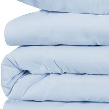 Light Blue Queen Cotton Blend 1000 Thread Count Washable Duvet Cover Set