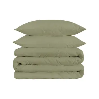 Sage Queen Cotton Blend 1200 Thread Count Washable Duvet Cover Set