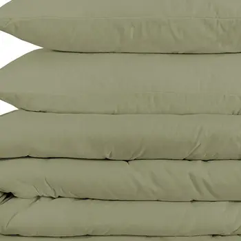 Sage Queen Cotton Blend 1200 Thread Count Washable Duvet Cover Set