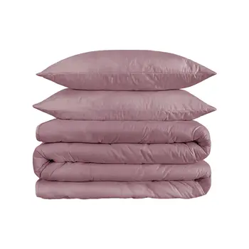 Purple Red King Cotton Blend 1200 Thread Count Washable Duvet Cover Set