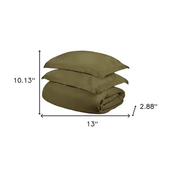 Sage Queen Cotton Blend 300 Thread Count Washable Duvet Cover Set
