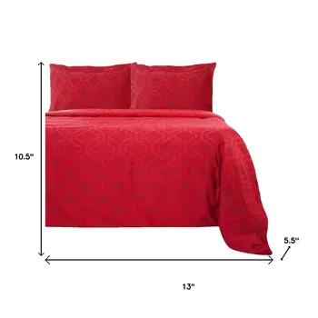 Burgundy King Cotton Blend Thread Count Washable Duvet Cover Set