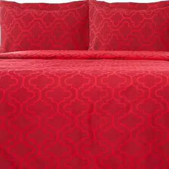 Burgundy King Cotton Blend Thread Count Washable Duvet Cover Set