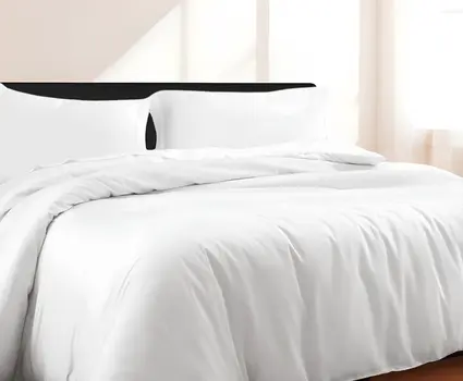 White Queen Cotton Blend 300 Thread Count Washable Duvet Cover Set