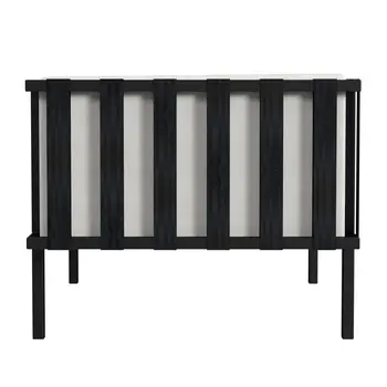 77" Black Iron and Cushions Patio Sofa