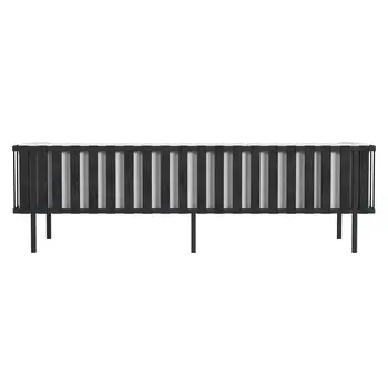 77" Black Iron and Cushions Patio Sofa