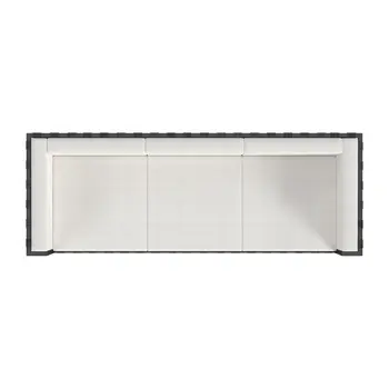 77" Black Iron and Cushions Patio Sofa