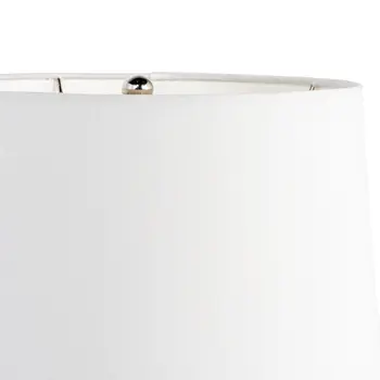 22" White and Gold Mercury Glass Table Lamp With White Cone Shade