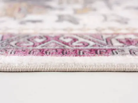 9' X 12' Gray and Ivory Oriental Power Loom Washable Non Skid Area Rug
