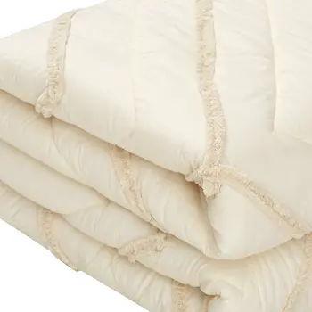 Beige King 100% Cotton 220 Thread Count Washable Down Comforter Set
