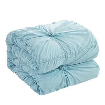 Blue Queen Polyester 180 Thread Count Washable Down Comforter Set
