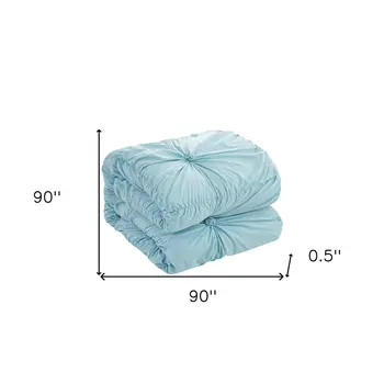 Blue Queen Polyester 180 Thread Count Washable Down Comforter Set